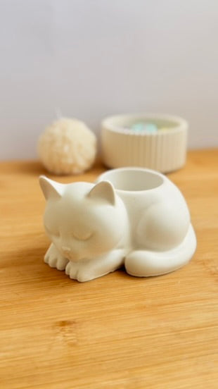Porta velas gato dormilón